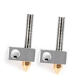 Pikkukuva 1 / 5: 2 kpl/setti 0,4 mm messinki suutin ekstruusori painopää + lämmityselementtilohko Hotend + 1,75 mm kurkkuputket putket