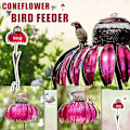 Miniatyrbilde 2 av 5: Fuglemater Kolibrimater, Utendørs Fuglemater, Fristående Fuglemater, Følelse Coneflower Fuglemater Enkel å Bruke, Rød, 1 stk