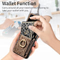 Miniatyrbild 2 av 5: Plånboksfodral för Samsung Galaxy Z Flip 6, Smalt PU-läder Stötsäkert Fodral med Ringhållare & Kortfack för Galaxy Z Flip 6 5G 2024 black