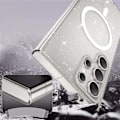 Miniatyrbilde 3 av 5: Magnetisk Glitter Klar Deksel for Samsung Galaxy S24 Robust Bling Cover TPU Bumper Støtsikker Telefondeksel Kompatibel med MagSafe black for galaxy s24 plus