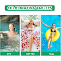 Miniatyrbilde 5 av 5: Klortabletter for svømmebasseng, klortabletter for boblebad, multifunksjonelle vannrensingstabletter for plaskebasseng, badekar og spa, gjør bassenget 100g