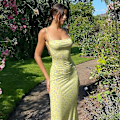 Miniatyrbillede 3 af 5: Kvinder Udskåret Rygløs Maxi Kjole Seksuel Ærmeløs Blomster Cocktail Kjole Bodycon Spaghetti Stropper Lang Kjole Fest -GSL5.28