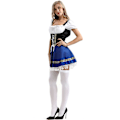 Miniatyrbild 4 av 5: 15% Rabatt Sexig Oktoberfest Öl-Tjänsteflicka Kostym Tysk Bayerisk Dirndl Klänning Karneval för Kvinnor Het blue xl