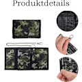 Pikkukuva 5 / 5: Lompakko Ketjulla, Camouflage Lasten Lompakko, Taittuva Ohut Kolminkertainen Lompakko Pojille, Kolminkertainen Lompakko Kolikkotaskulla & Korttipidikkeellä