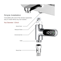 Miniatyrbild 5 av 5: Duschtermometer, 0~100  Babybadvattentermometer med 360° roterande display LED digital display duschvattentermometer