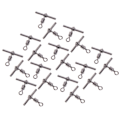 Miniatyrbild 4 av 5: 20 st T-formade fiskesnurror Fiskkolv Korslinje Mässinghuvud Fiskeutrustning 0.6mm