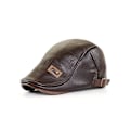 Miniatyrbillede 1 af 5: 50% RABAT, Mænd Justerbar PU Læder Ivy Cap Newsboy Hat Fiskeri Hat Cool Rejse Gå Vandreture khaki