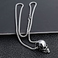 Pikkukuva 4 / 5: Kallopääriipus Kaulakoru Ruostumaton Teräs Gootti Punk Choker Ketju Miehille