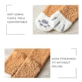 Miniatyrbillede 3 af 4: Dame Fuzzy Sokker Vinter Varme Bløde Hyggelige Fluffy Mikrofiber Hjemmesko Sovesokker Damer Strømper polka dot khaki