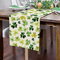 Miniatyrbillede 1 af 5: St. Patricks Day Bordløber, Ferie Køkken Spisebord Dekorationer Shamrock Forår Sæsonbestemt Bordlinned Til Hjemmefest b s -  33x183cm