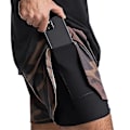 Miniatyrbillede 1 af 2: Herre Dobbelt Lag Shorts Casual Running Jogging Sommer Gym Sports Short Pants ZD J army green