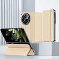 Miniatyrbild 1 av 5: Magnetiskt Skyddande Fodral för Oneplus Open Flip Case, Minimalistiskt Läder Kickstand Cover Helkroppsskyddande Telefonfodral gold