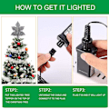 Miniatyrbilde 4 av 5: Bladformet Juletre-Projektorlampe Snøstorm Juletre Topplampe Led Juletre Toppstjerne Projektorlampe silver uk plug