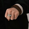 Miniatyrbild 3 av 4: Feng Shui Pixiu Justerbar Ring Buddhistisk Mantra Locka Till Sig Lycka Öppen Ring ZD A 2pcs