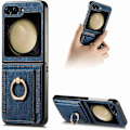 Miniatyrbillede 1 af 5: Til Samsung Galaxy Z Flip 6 Wallet Case, Slank PU Læder Stødsikker Etui med Ringholder & Kortlomme til Galaxy Z Flip 6 5G 2024 blue