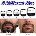 Miniatyrbilde 2 av 5: 5 størrelser Goatee Beard Shaper Skjeggstylingverktøy for menn, Skjeggformende mal for hårlinjeoppsett, kanting, bart, en gave til far black 2pcs