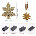 Miniatyrbilde 2 av 5: Bladformet Juletre-Projektorlampe Snøstorm Juletre Topplampe Led Juletre Toppstjerne Projektorlampe gold us plug