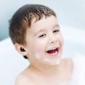 Miniatyrbilde 5 av 5: 2 par med svømmeørepropper, voksne silikon svømmeørepropper, gjenbrukbare vanntette ørepropper med oppbevaringsboks (svart+blå) June 6.15
