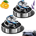 Miniatyrbild 1 av 5: Bärbar kinetisk minivärmare, mini bärbar kinetisk värmare för bil, solcellsbil luftfräschare roterande automatisk, luftfräschare (silver*2) -CHSZ