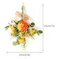 Miniatyrbillede 2 af 4: 100% Ny, Kunstig Blomst Bouquet Grene Faux Ficus Twig Hjem Kontor Butik Fest Dekoration orange