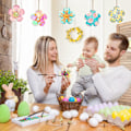 Miniatyrbillede 2 af 4: Store træ 7\" træfjederspynt til maling, blomst træ DIY tomme ufærdige runde træskiver ornament til håndværk hængende dekorationer -GSL ZD R 10pcs