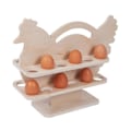 Miniatyrbilde 1 av 5: Kylling Egg Holder Benkeplate i Tre Oppbevaring Display Kurv Rustikk Kjøkken Dekorasjon for 24 Friske Egg, Naturlig Tre -GSLA white