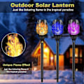 Miniatyrbillede 3 af 5: Led Have Lamper Høj Lysstyrke Ip65 Vandtæt Fantastisk Visuel Effekt Auto Til/fra Halloween Sol Flamme Lampe Dekor -CHN blue