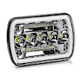Miniatyrbillede 3 af 5: 5x7' 7x6' LED Forlygter Hi-Lo Beam Halo DRL Til Jeep Cherokee XJ Wrangler YJ