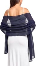 Damscarf/sjal - 175x70 cm - Mörkblå