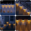 Miniatyrbillede 4 af 5: Udendørs Solcellelamper 2 Tilstande LED Solcellehegnlamper Vandafvisende Dekorative Solcellehavelamper Varmt Hvidt + RGB - 6 Pak...