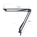 Miniatyrbild 2 av 5: Mikrofonstativ Mikrofonarm Boom Arm Stativ Professionell Mikrofon Kompatibel Adapter, (1-del)