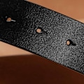 Miniatyrbillede 4 af 5: Ægte læderbælte uden spænde 01 Sort 3,3 cm