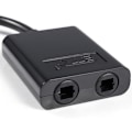 Miniatyrbillede 4 af 4: Optisk Splitter 1 Ind 2 Ud Digital Toslink Splitter 1 ind 2 Udgang Lydadapter Kabel til TV, DVD, Soundbar - Sort