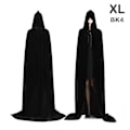 Miniatyrbillede 3 af 4: Middelalderlig Vampyr Fløjl Hættekappe Lang Robe Kappe Halloween Kostume _sc_m Grå L