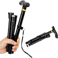 Miniatyrbillede 2 af 5: Foldbar Vandrestav Let og Foldbar Vandrestav til Mænd og Kvinder til Seniorer Hjælpemiddel til Gang Foldbar