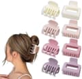 8-pack hårklämmor - hårklor för kvinnor - 4 färger - Set E