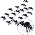 Miniatyrbilde 3 av 5: 100 stk 2,2 cm svarte plastfalske edderkopp leker Halloween morsom spøk