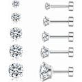 Miniatyrbillede 2 af 5: Cubic Zirconia Hypoallergeniske Øreringe Til Kvinder Mænd Piger Statement Brusk Mode Kirurgisk Stål Helix Øreringe 5 Par