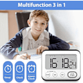 Miniatyrbillede 2 af 5: Køkken Timer Ur Multifunktionel Digital Madlavningstimer Med Stor LCD-Skærm Magnetisk Stopur Timer Med Ur Alarm Ur Magnet (FMY)