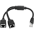 Miniatyrbillede 1 af 2: Ethernet netværksdeler, 1 han til 2 hun Y adapterkabel, Ethernet forlængerkontakt