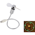 Pikkukuva 2 / 5: Joustava USB-tuuletin LED-kellolla ja liitä ja käytä -joustavalla hanalla