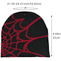 Miniatyrbillede 4 af 5: Spider Web Cap Beanie Uldblendt Hætte Y2k Street Cap Vinter Varmt Hat Mode Hip Hop Skull Cap Til Mænd Kvinder Rød RED