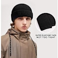 Miniatyrbild 3 av 5: 2-pack Slouch Beanie Stickad Beanie Vinter Beanie Herr Dam Varm Vinter Beanie Med Fleecefoder Unisex Återanvändbar A3 A3