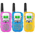 Miniatyrbilde 1 av 3: Walkie-talkies for barn, 3-pakning, 4,8 km rekkevidde med bakgrunnsbelyste lommelykter (rui)
