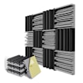 Miniatyrbild 1 av 5: 12-pack självhäftande ljudisoleringsskumplattor, 12 x 12 x 2 tum akustiskt skum, för vägg, hem, studio