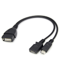 Pikkukuva 2 / 4: Mini Micro USB OTG -sovitin, virranjakaja Y-kaapelilla Micro 5-nastainen uros/naaras, puhelintarvike