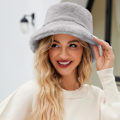 Miniatyrbillede 2 af 5: Fuzzy Fiskerihat til Mænd og Kvinder - Shallow Knowledge Bucket Hat, Varmt Vinterfiskerhat til Børn, Grå GRAY