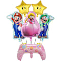 Pikkukuva 5 / 5: Super Mario Bros -setti Prinsessa Peach -ilmapalloasu Juhlakoriste Pinkki Dekoratiiviset valokuva-tarvikkeet Syntymäpäivä Baby Shower 11pcs set-C