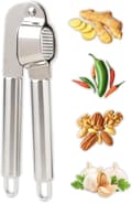 Hvidløgspresser lavet af rustfrit stål til hvidløg, ingefær, chili, super robust, elegant design, hakker