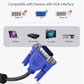Pikkukuva 3 / 4: VGA-VGA-kaapeli 10 jalkaa, 15-nastainen 1080P Full HD uros-uros monitorille